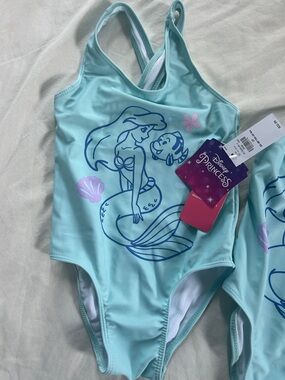 Disney Aqua Ariel One-Piece Swimsuit with Purple and Pink Accents